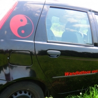 Yin Yang Autoaufkleber rot gibts im Shop von Lichterleben.com
