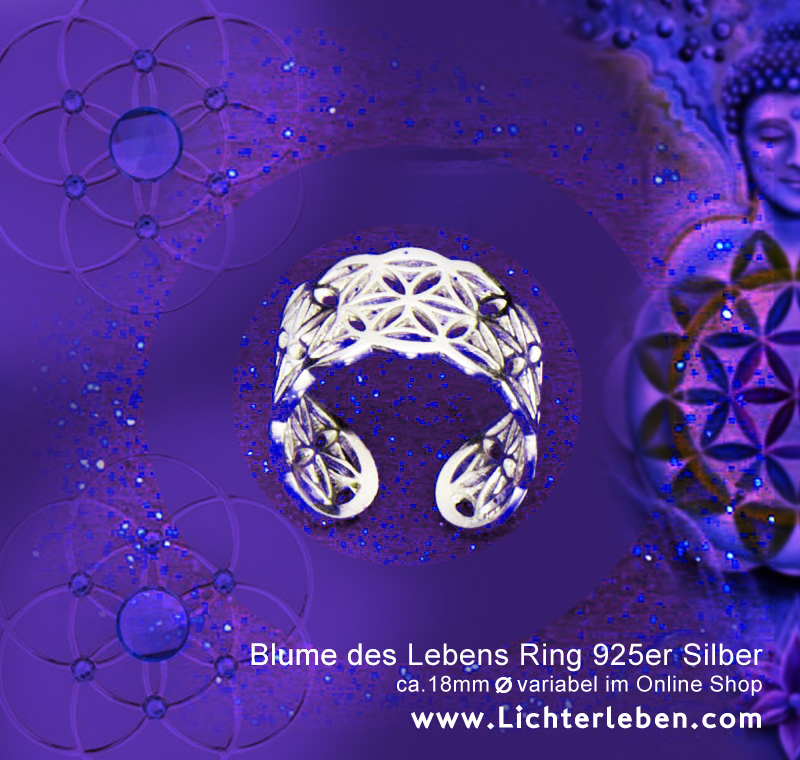 Blume des Lebens Ring echt silber