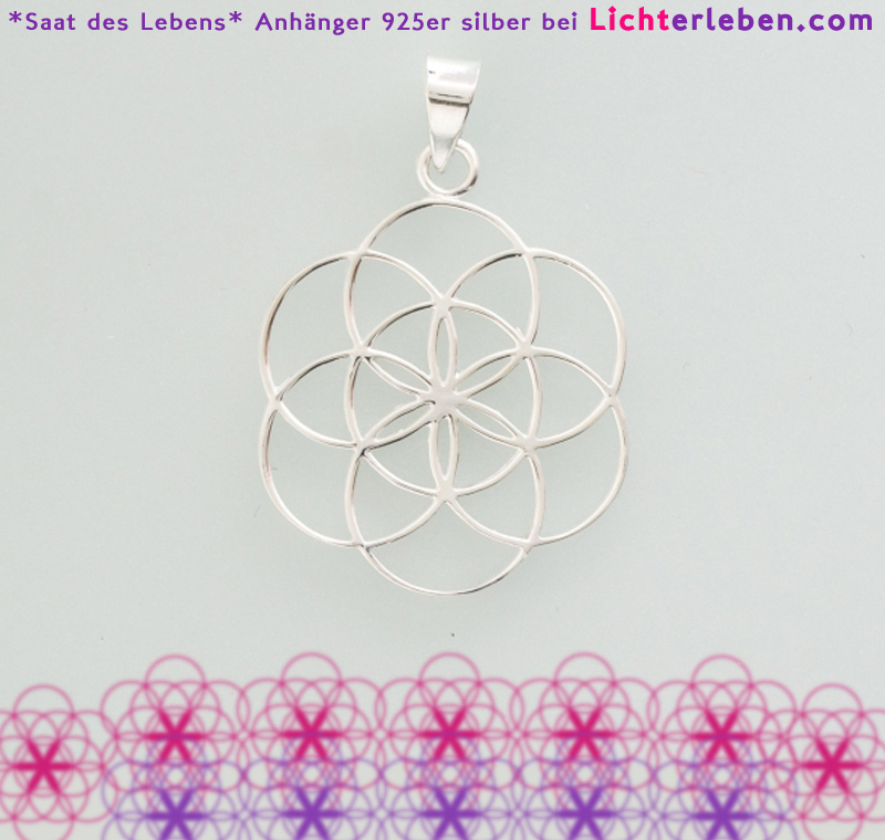 Saat des Lebens/Lebensblume Schmuckanhänger in 925er Silber