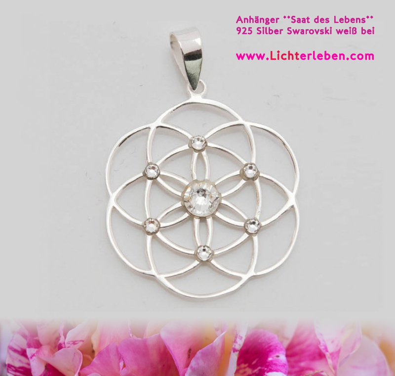 Saat des Lebens Anhänger silber mit Swarovski Elementen