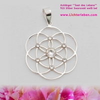 Saat des Lebens Anhänger silber mit Swarovski Elementen