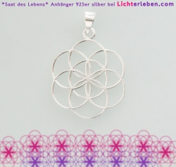 Saat des Lebens/Lebensblume Schmuckanhänger in 925er Silber