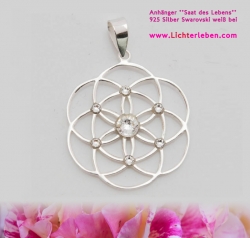 Saat des Lebens Anhänger silber mit Swarovski Elementen