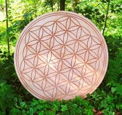 Blume des Lebens in Holz hadgefertigt als Wanddekoration