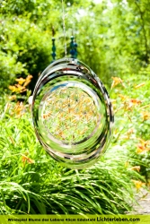 Blume des Lebens Windspiel aus Edelstahl 45 cm