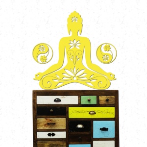 Buddha Yin Yang Lotus Wandtattoo