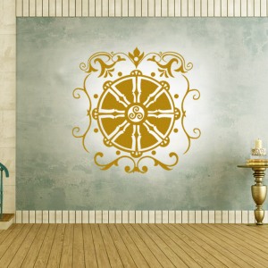Dharma Chakra Wandtattoo