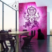 Ganesha Wandtattoo in Pflaume der neuen Trendfarbe 2014