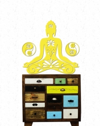 Buddha Yin Yang Lotus Wandtattoo