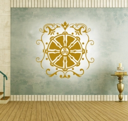 Dharma Chakra Wandtattoo