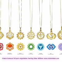 Chakra Anhänger vergoldet 18 Karat Gold
