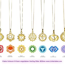 Chakra Anhänger vergoldet 18 Karat Gold