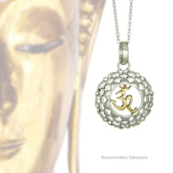 Kronenchakra Kettenanhänger silber und Gold