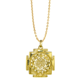 Sri Yantra Anhänger vergoldet