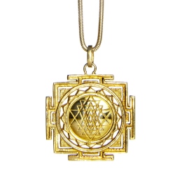 Sri Yantra Anhänger vergoldet