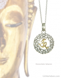 Kronenchakra Kettenanhänger silber und Gold