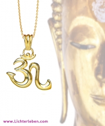 OM Symbol Kettenanhänger sterlingsilber 18 Karat Vergoldet