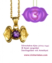 Stirnchakra Ajna Chakra Drittes Auge Chakra Kettenanhänger Gold
