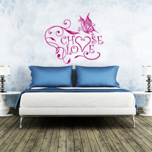 Choose Love Wandtattoo mit Schmetterling