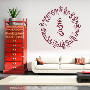 Mantra Wandtattoo Medizin Buddha