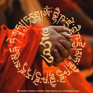Tattoo als Wanddeko Aufkleber Mantra Medizin Buddha