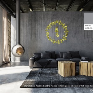 Medizin Buddha Mantra Wandtattoo