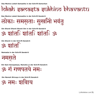 Mantren in Sanskrit geschrieben