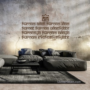 Mantra Wandtattoo Purnam Mantra  Fülle Mantra