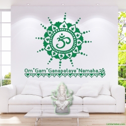 Ganesha Mantra Wandtattoo