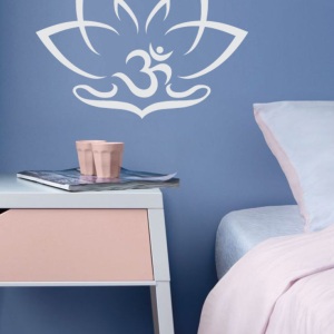 Om Zeichen Lotus onFire Wandtattoo