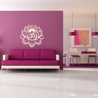 Lotusblüte Wandtattoo mit OM Zeichen