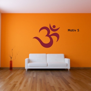 Om Symbol als Wandtattoo dunkelrot