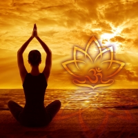 Wandbild Lotus OM Meditatiom