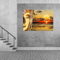 Golden Buddha Wanddekobild Inneraum
