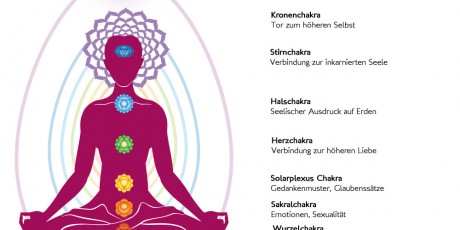 Yogi mit Chakren 7 Chakra System von den Veden