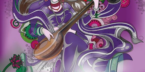 Saraswati Bild auf Fotoleinwand