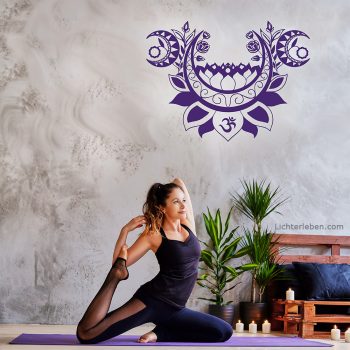Wandtattoo Moonlight Lotus Yoga Design in 31 Farben