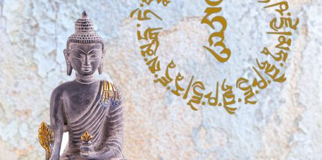 Medizin Buddha Messing Wandtattoo Medizin Buddha Mantra