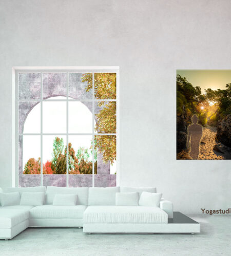 BUDDHA LOTUS SUNSET FOREST LIGHT