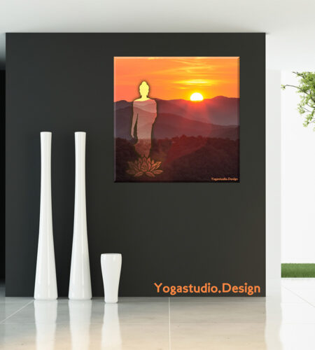 Wanddekobild Buddha Sunset