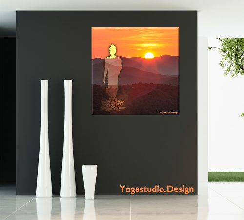 Wanddekobild Buddha Sunset