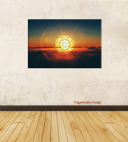 *Wanddeko Sunset Mandala mit Tibetischem OM*