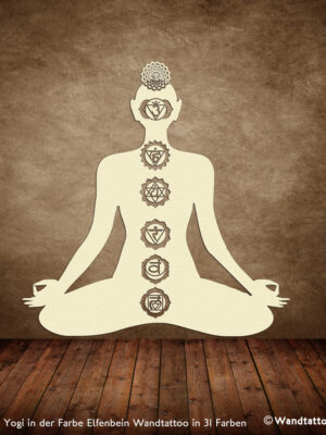 YOGI MIT 7 CHAKRAS WANDTATTOO