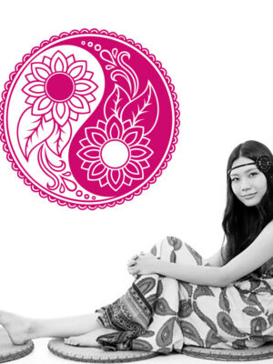 Wandtattoo Yin Yang Flower Power
