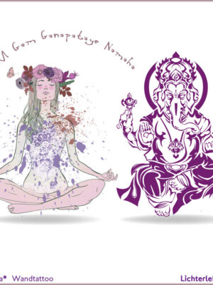 Wandtattoo Ganesha dein Glücksgott