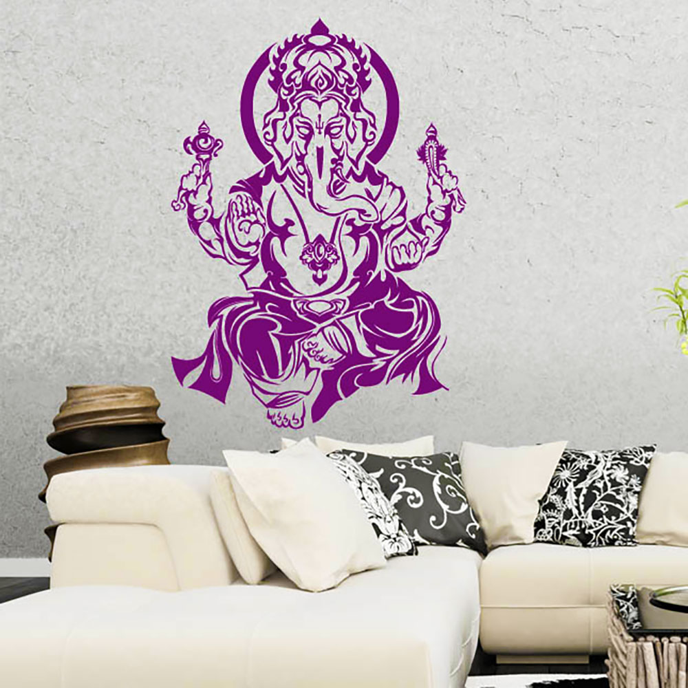 Ganesha Wandtattoo Glück und gutes Gelingen
