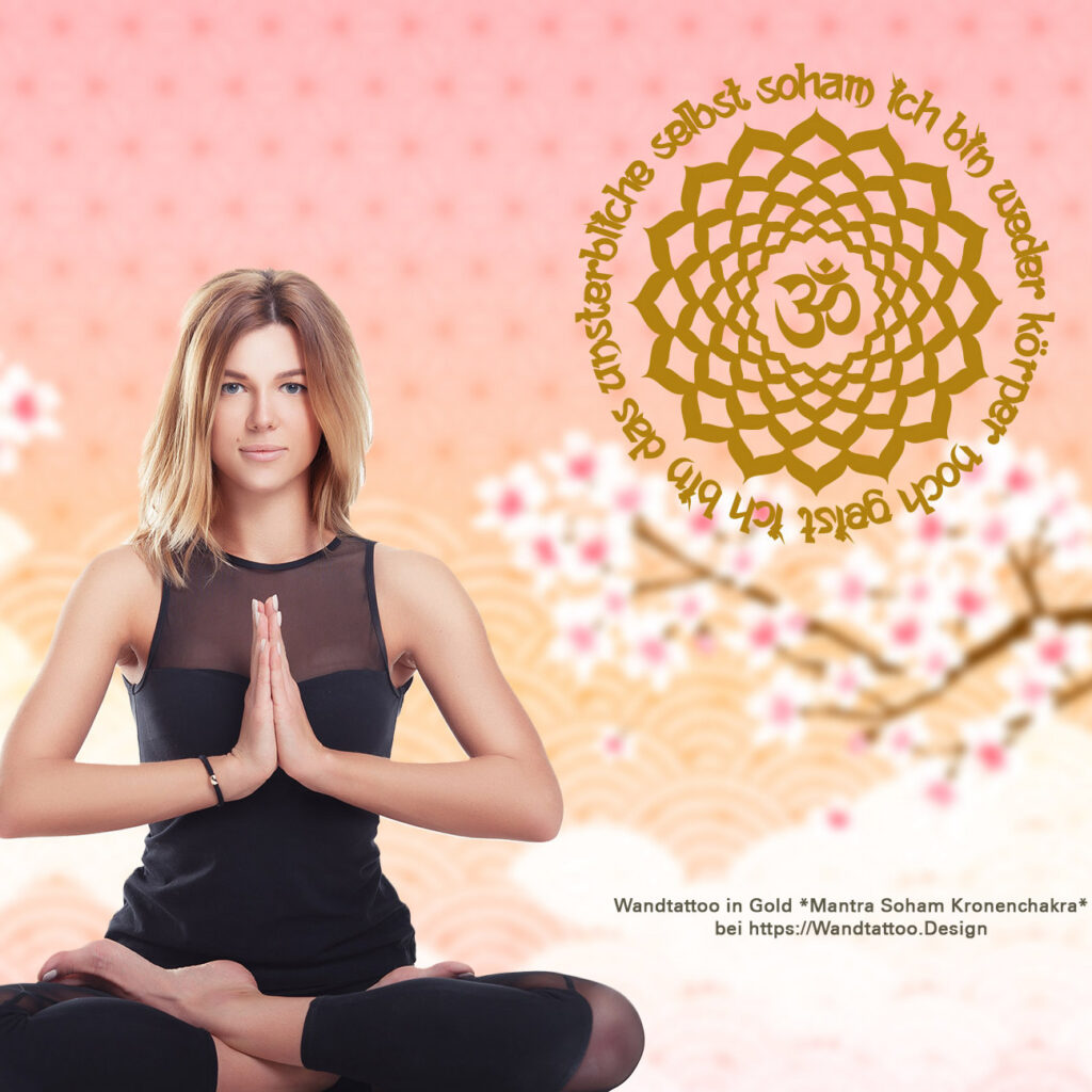 Kronenchakra Soham Mantra Wandtattoo für Ort der Ruhe und Harmonie