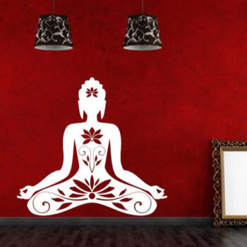 Wandtattoo Buddha Blumenranken