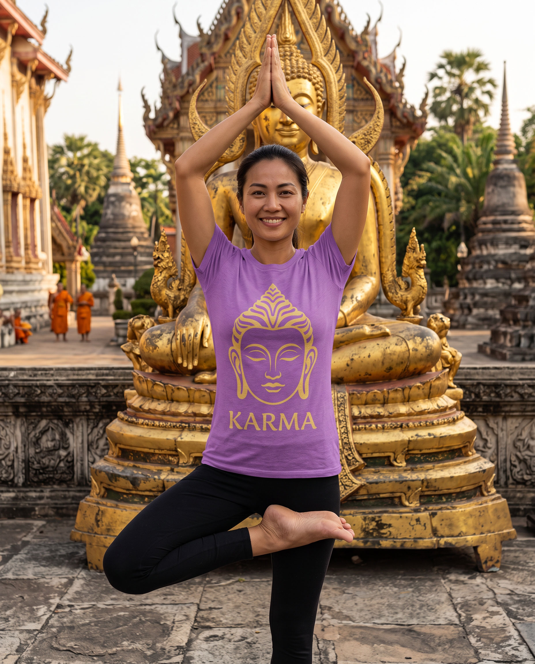 Buddhakopf Karma Organic Nature Gold Art
