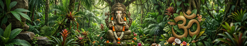 Ganesha Dschungel und OM Free Download Ausmalbild
